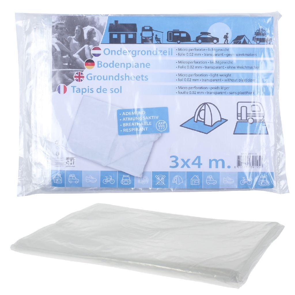 Basis-Folienbodenplane 3x4 m transparent
