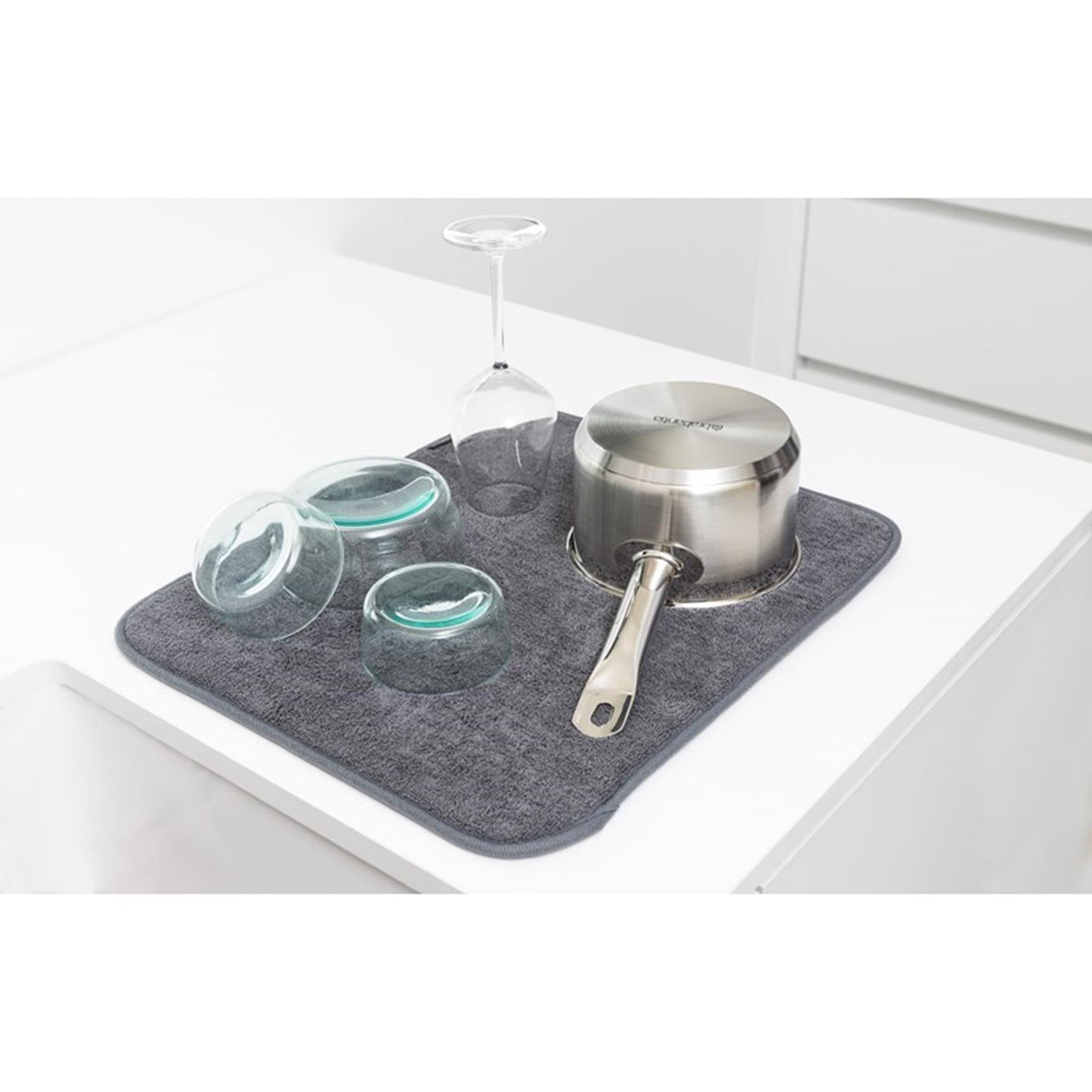 Brabantia Spülbecken-Ablaufmatte aus Mikrofaser, 47 x 40 cm, grau