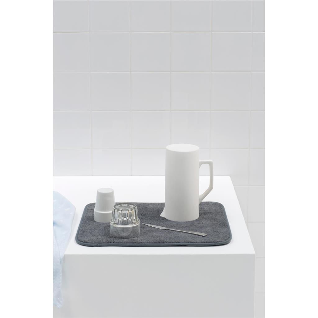 Brabantia Spülbecken-Ablaufmatte aus Mikrofaser, 47 x 40 cm, grau