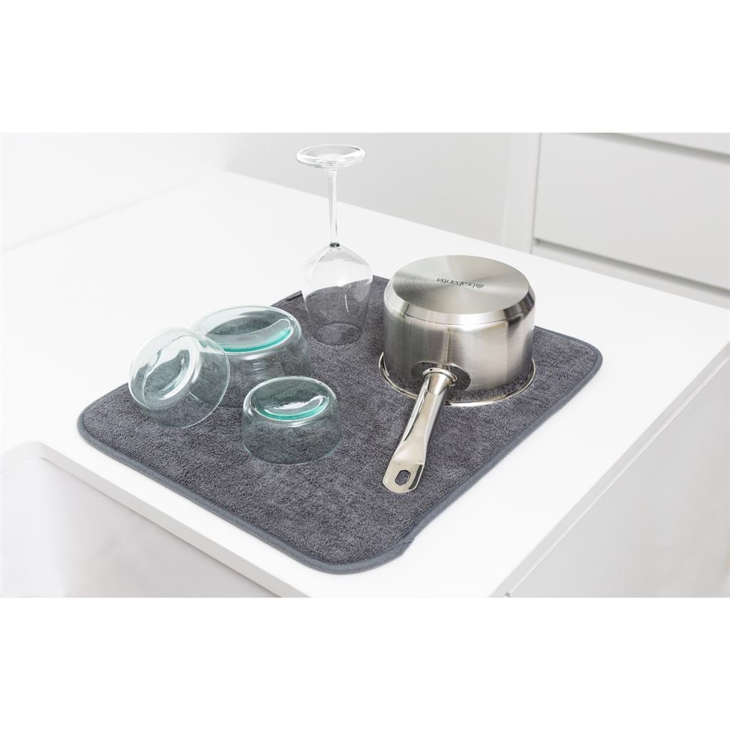 Brabantia Spülbecken-Ablaufmatte aus Mikrofaser, 47 x 40 cm, grau