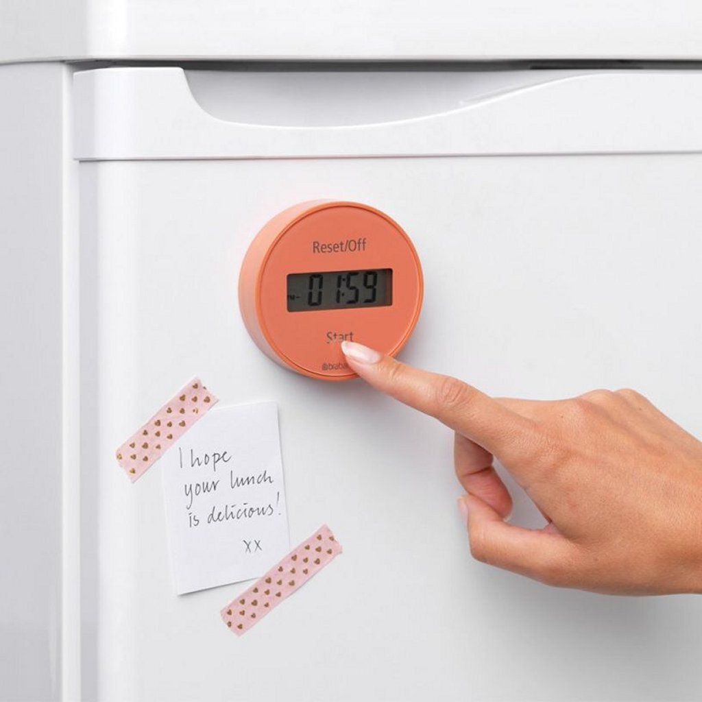 Brabantia Tasty+ magnetischer Küchentimer, Terrakotta-Rosa