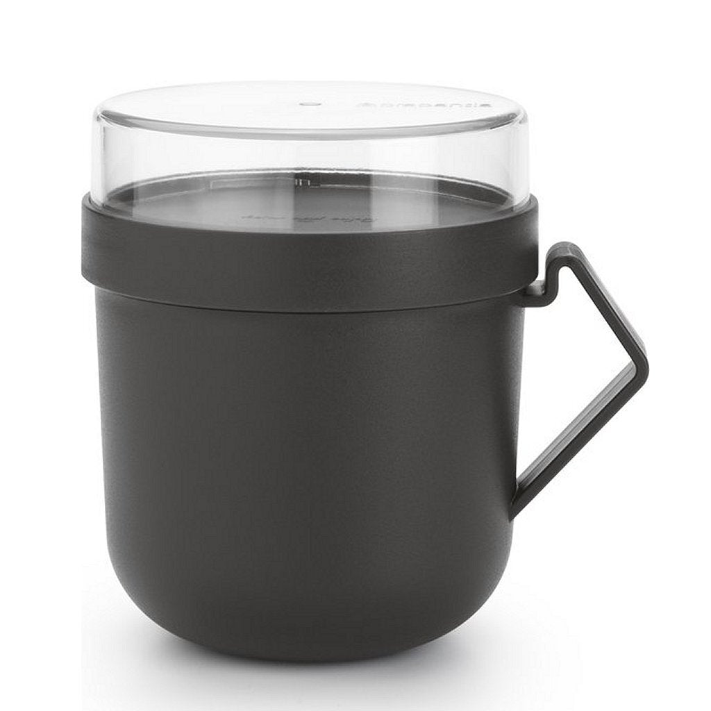 Brabantia Suppenbecher zum Mitnehmen 0,6l dunkelgrau | 2 Stk