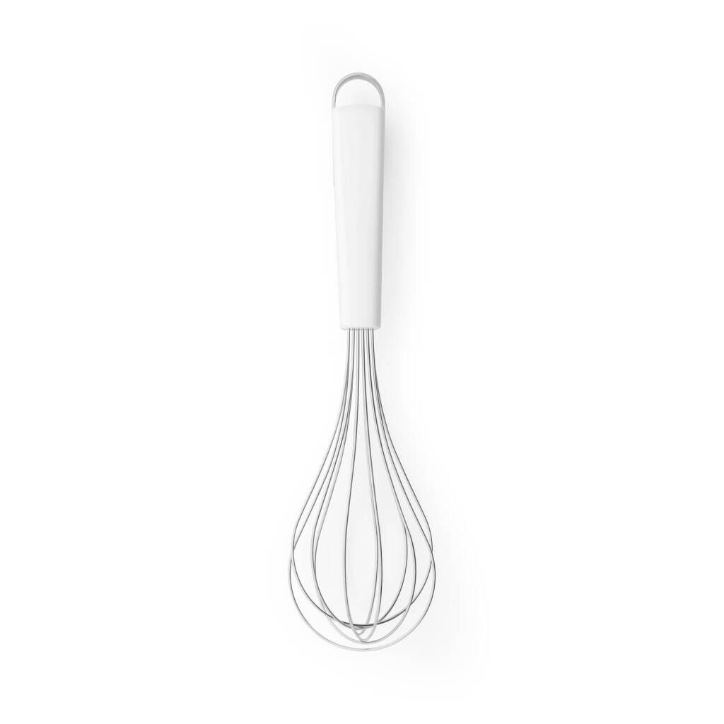 Brabantia Essential Schneebesen aus weißem Edelstahl, 27 cm