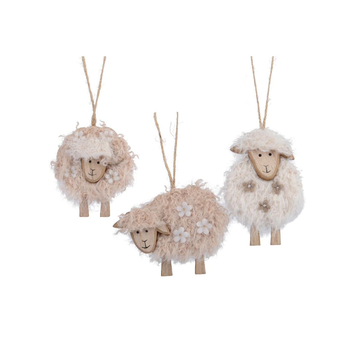 Decoris Deko-Schaf zum Aufhängen, Polyester, 0,9 x 10 x 8,5 cm