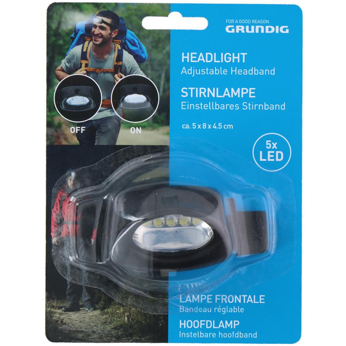 Grundig Stirnlampe 5-LED 5x8x4,5cm