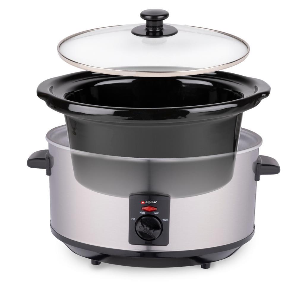 Alpina Slow Cooker 3,5l 240w Edelstahl schwarz