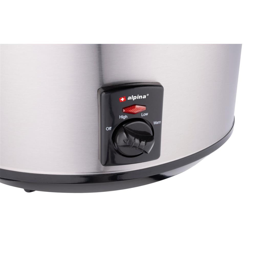 Alpina Slow Cooker 3,5l 240w Edelstahl schwarz