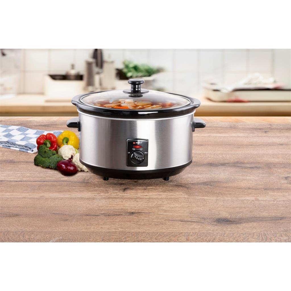 Alpina Slow Cooker 3,5l 240w Edelstahl schwarz