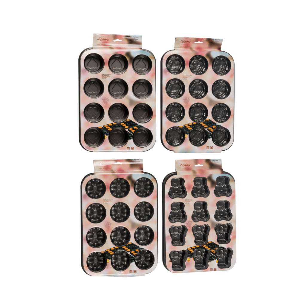 Lifetime Muffin-Backform 43,5x28,4 cm schwarz sortiert