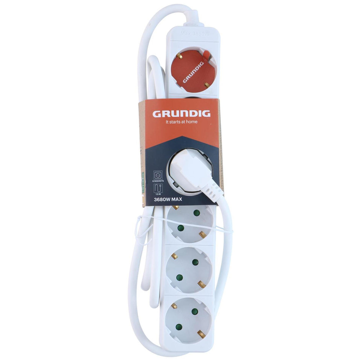 Grundig Steckdosenleiste weiß 6x 1,5m