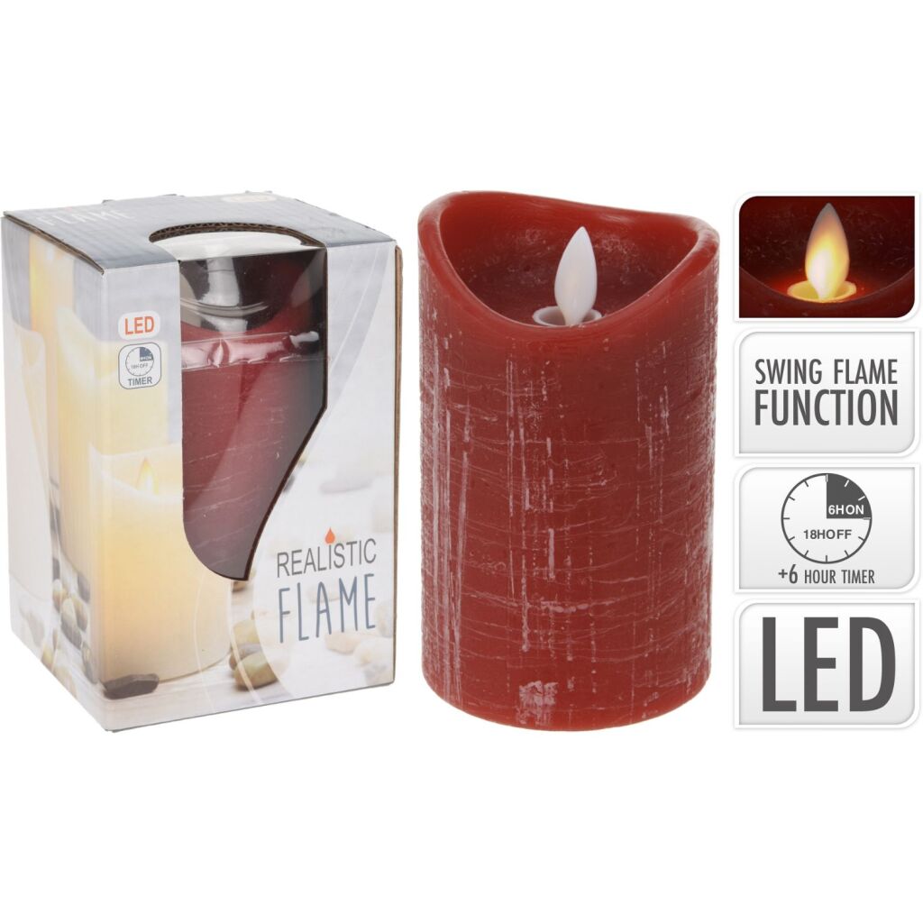 Einfache LED-Kerze mit Timer rot