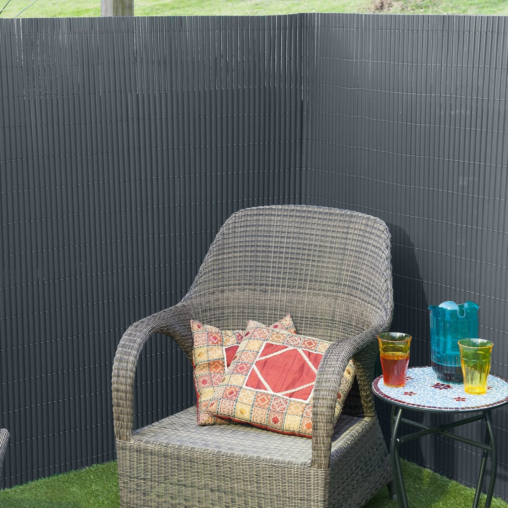 Naturgartenbildschirm doppelte 1,5 x 3 m PVC Anthrazit