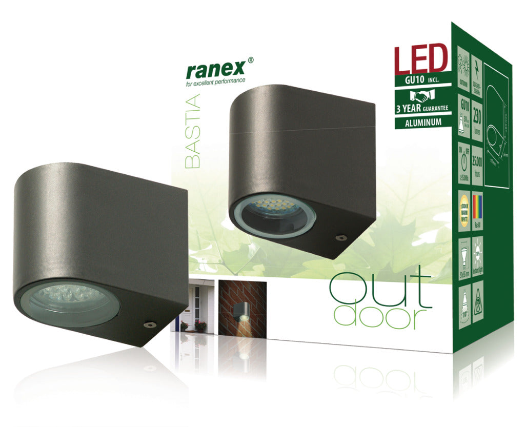 Ranex RA-5000332 LED-Außenwandleuchte aus Edelstahl