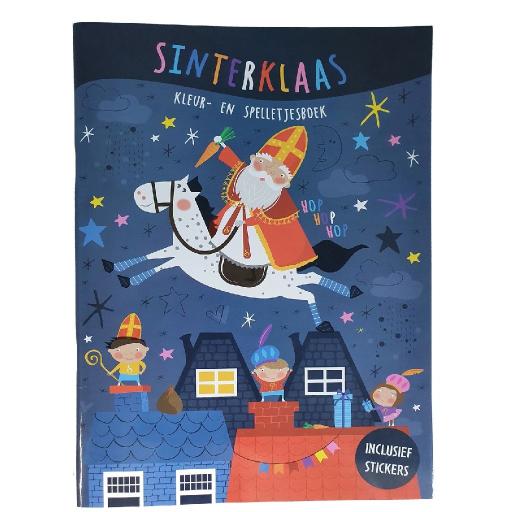 Grundlegendes Sinterklaas-Mal- und Spielebuch + Aufkleber