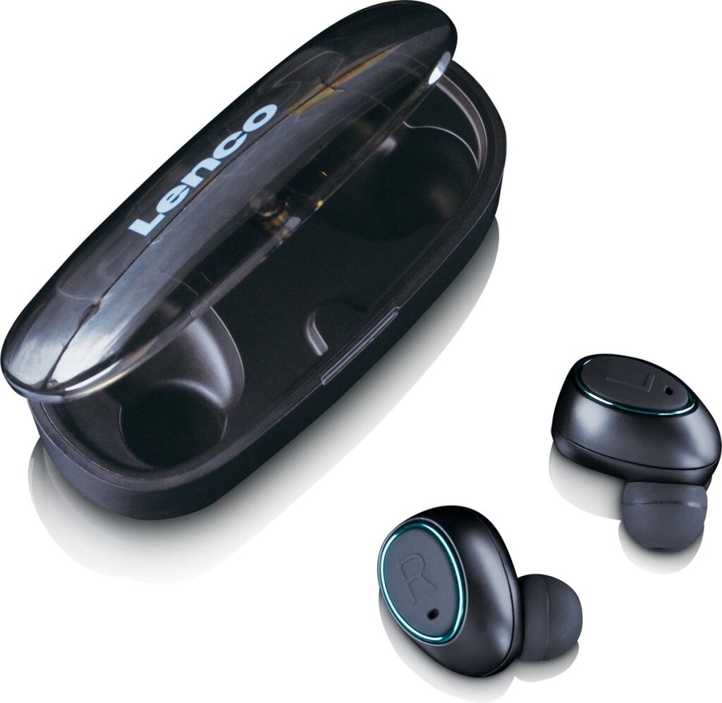 Lenco epb410 Bluetooth IPX4 TWS Kopfhörer mit Powerbank schwarz
