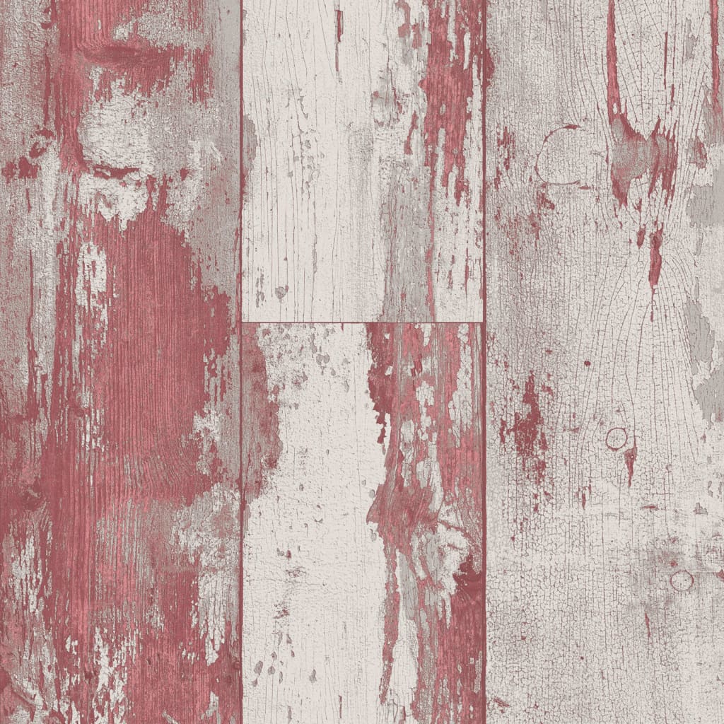 Niederländische Wandbedeckung Tapete Holzrot und Beige
