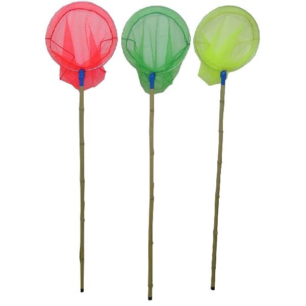 Basic-Kescher aus Bambus, 124 cm, verschiedene Farben