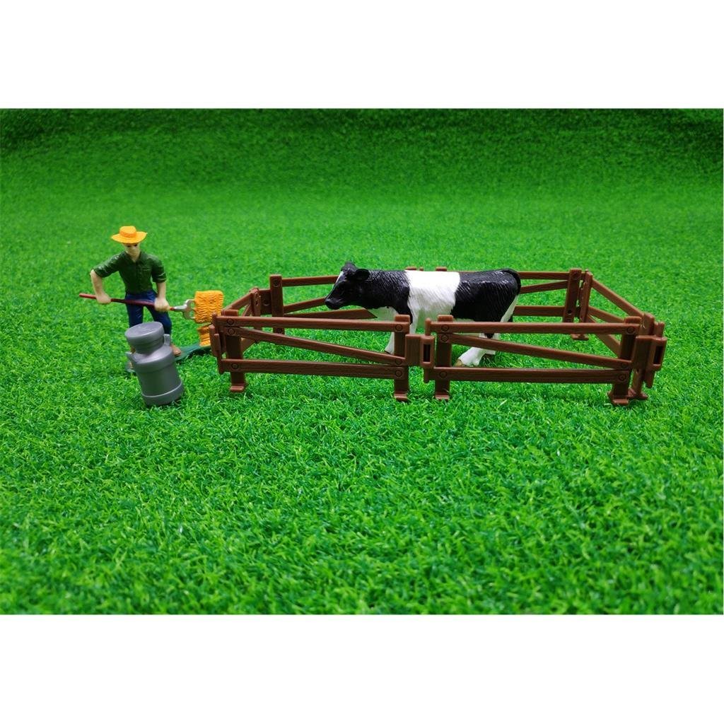 Dutch Farm Dutch Farm Bauer mit Kuh und Zäunen 9-teilig