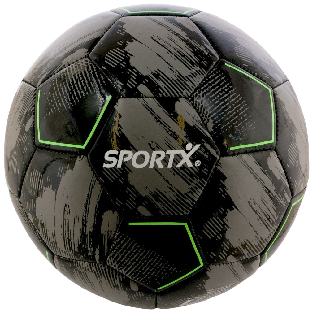 Sportx Fußball 22 cm 330-350 g schwarz grau neongrün
