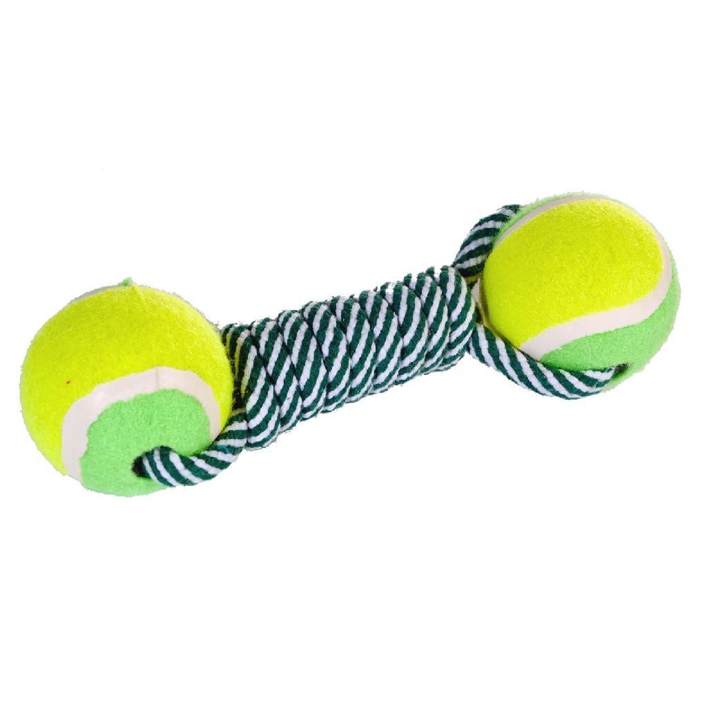 Einfaches Hundeseil mit 2 Bällen 22 cm