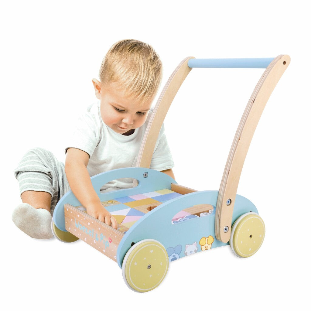 Rubo Toys Woezel und Pip Lauflernwagen für Babyblöcke