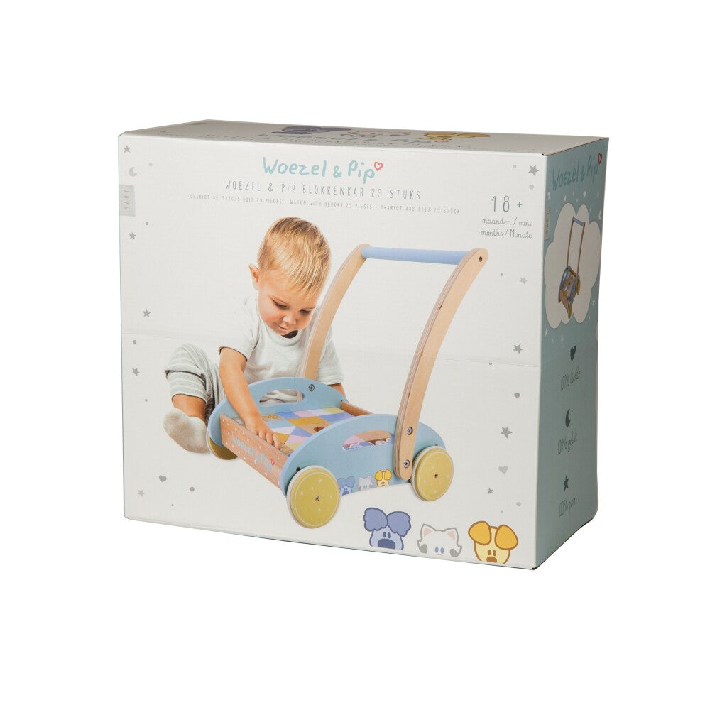 Rubo Toys Woezel und Pip Lauflernwagen für Babyblöcke