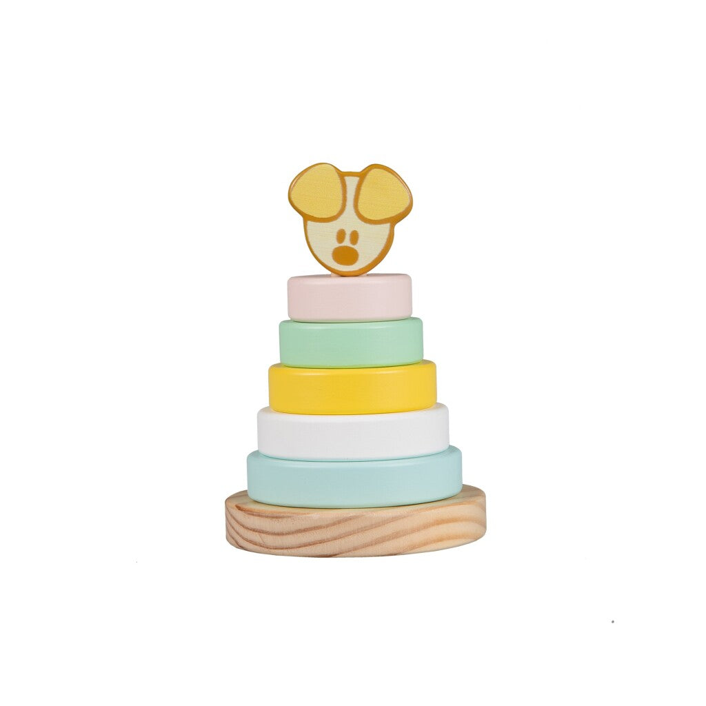 Rubo Toys Woezel und Pip Pip Baby-Stapelturm, 7-teilig.