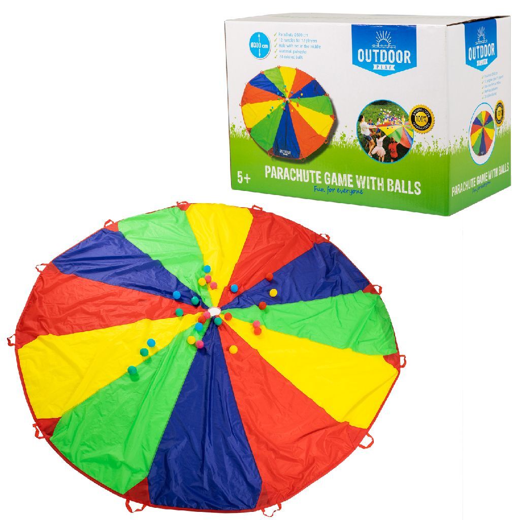 Außenspiel -Fallschirm -Stoff mit Bällen