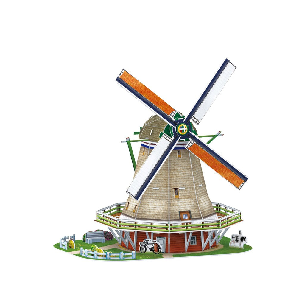 Kubisches lustiges 3D-Puzzle Holländische Windmühle 61 Teile
