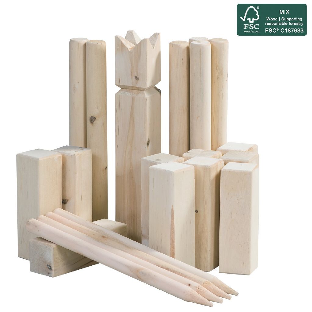 Outdoor-Spiel Kubb Holzwurfspiel FSC mit Tragetasche