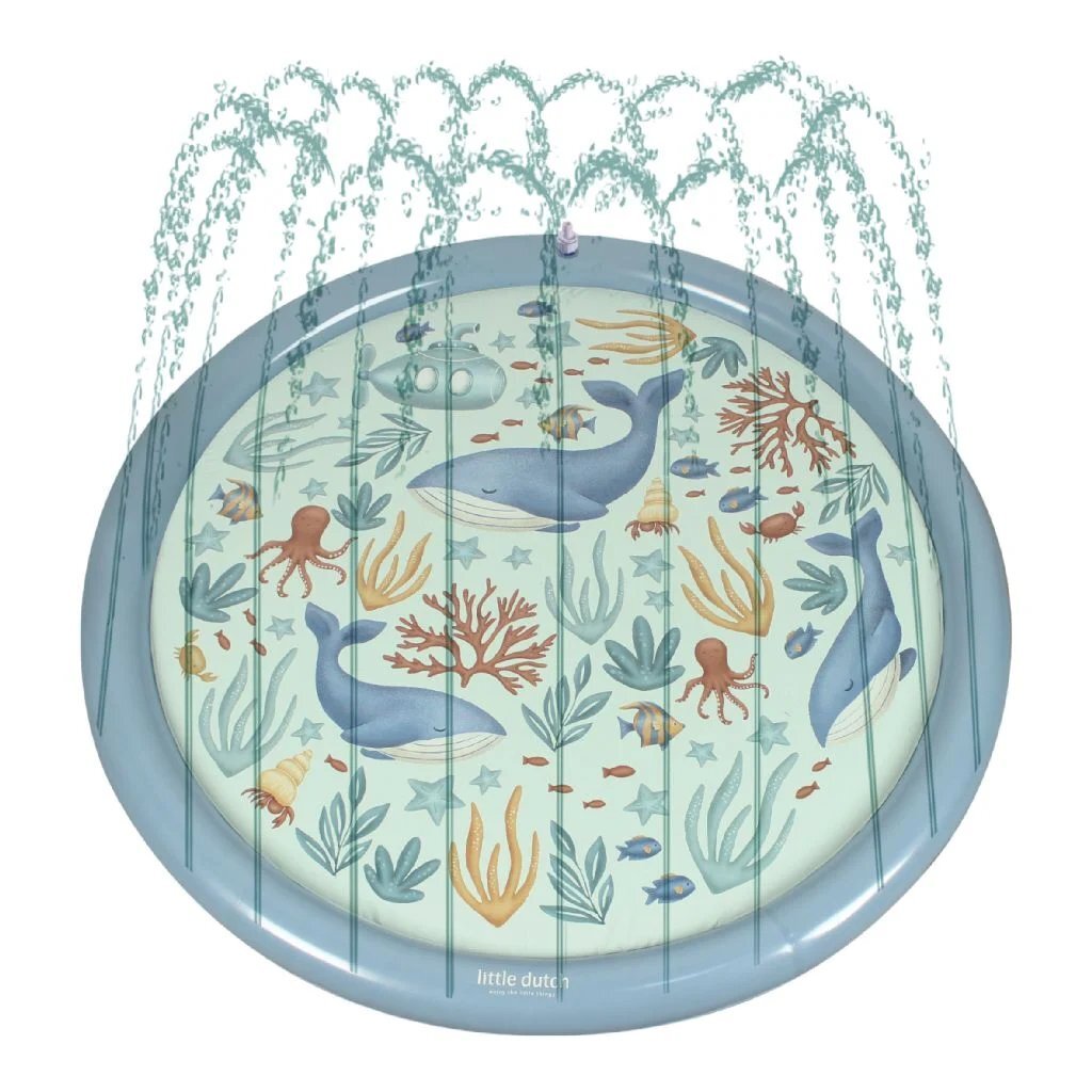 Little dutch ocean world sprinklermat 150 cm blauw