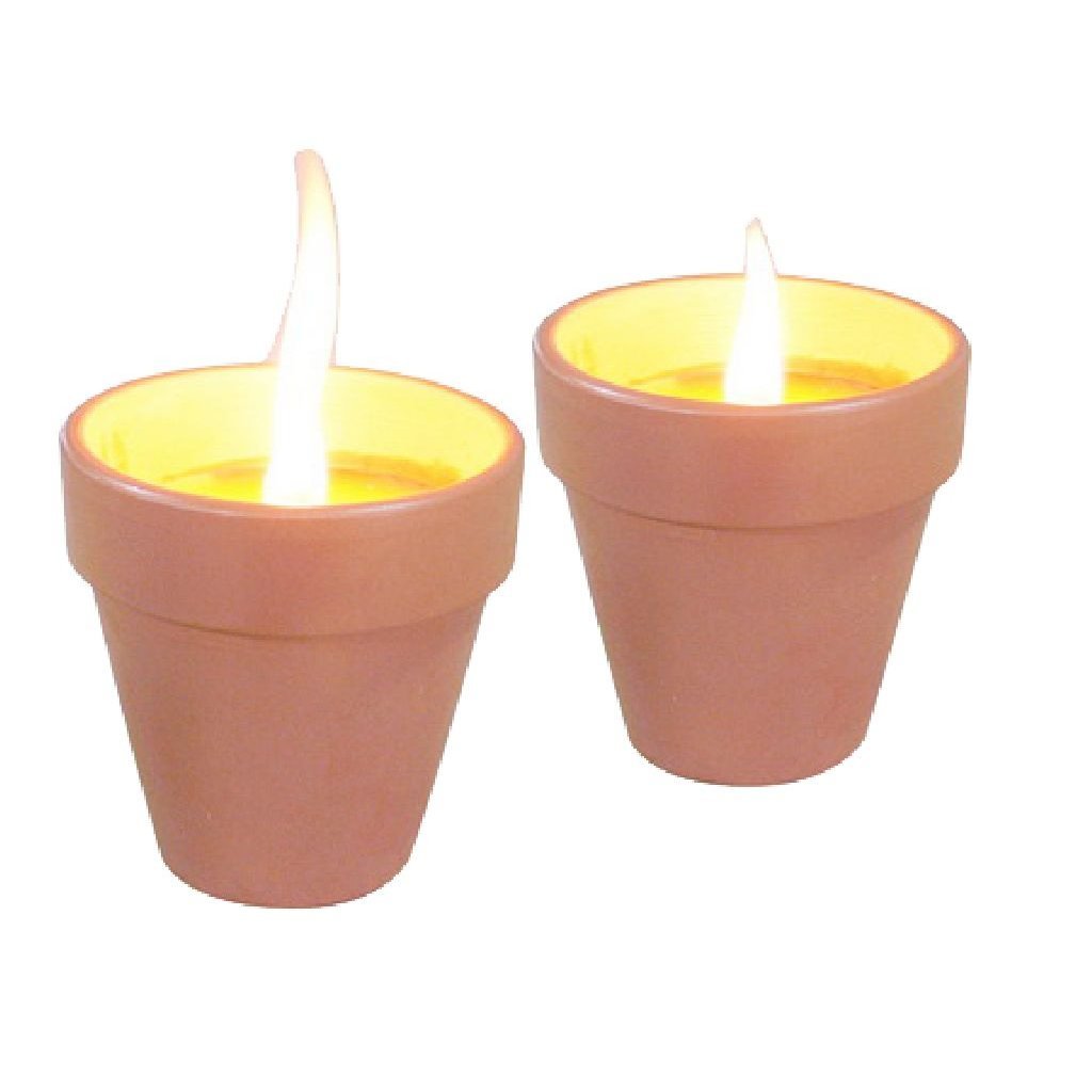 Basic Citronella-Kerzen im Terrakottaglas 6,5 cm 3 Stück