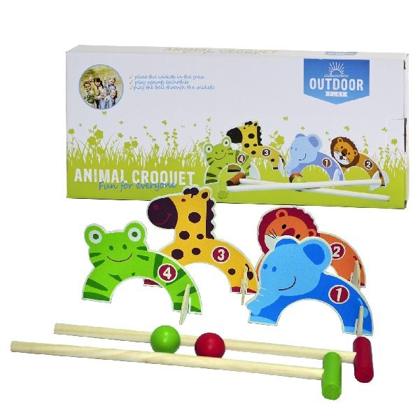 Outdoor spielen Holztiere Krocket