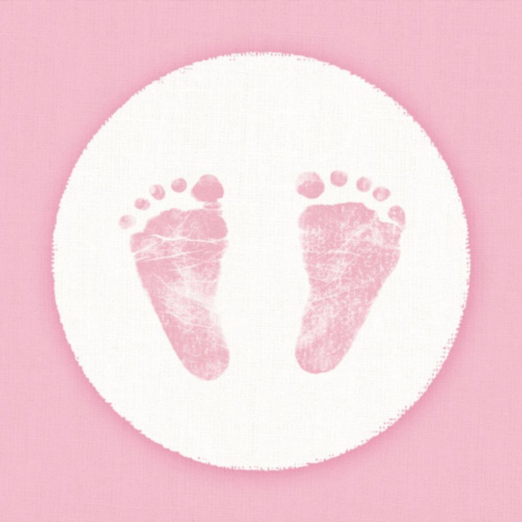 Ambiente Servietten Babyfüße 33 cm rosa