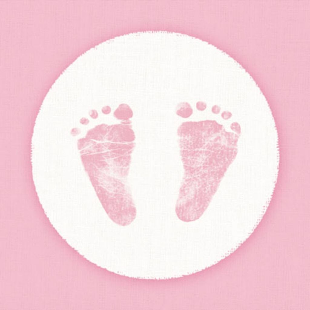 Basic Servietten Babyfüße Mädchen 25 cm 20 Stück
