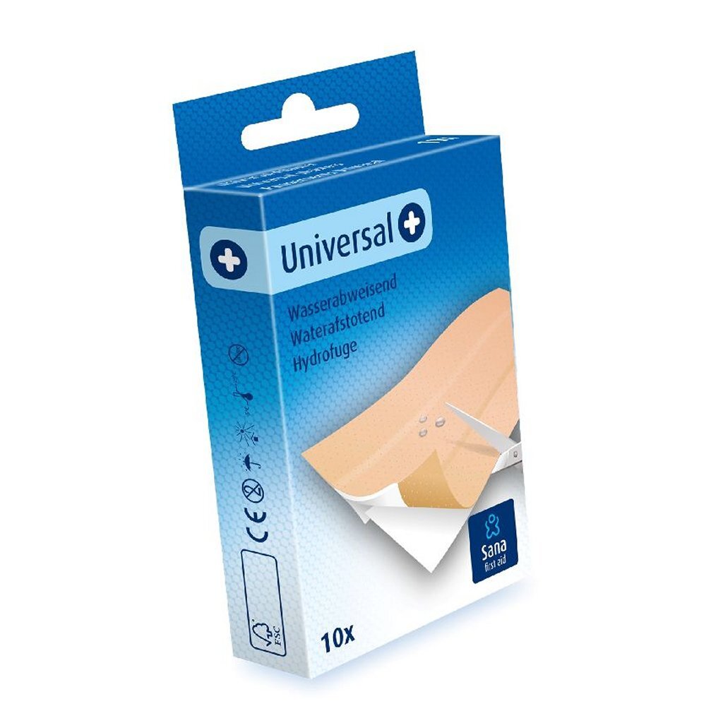 Sana Erste Hilfe Universal wasserabweisende PE-Pflaster 10 Stück