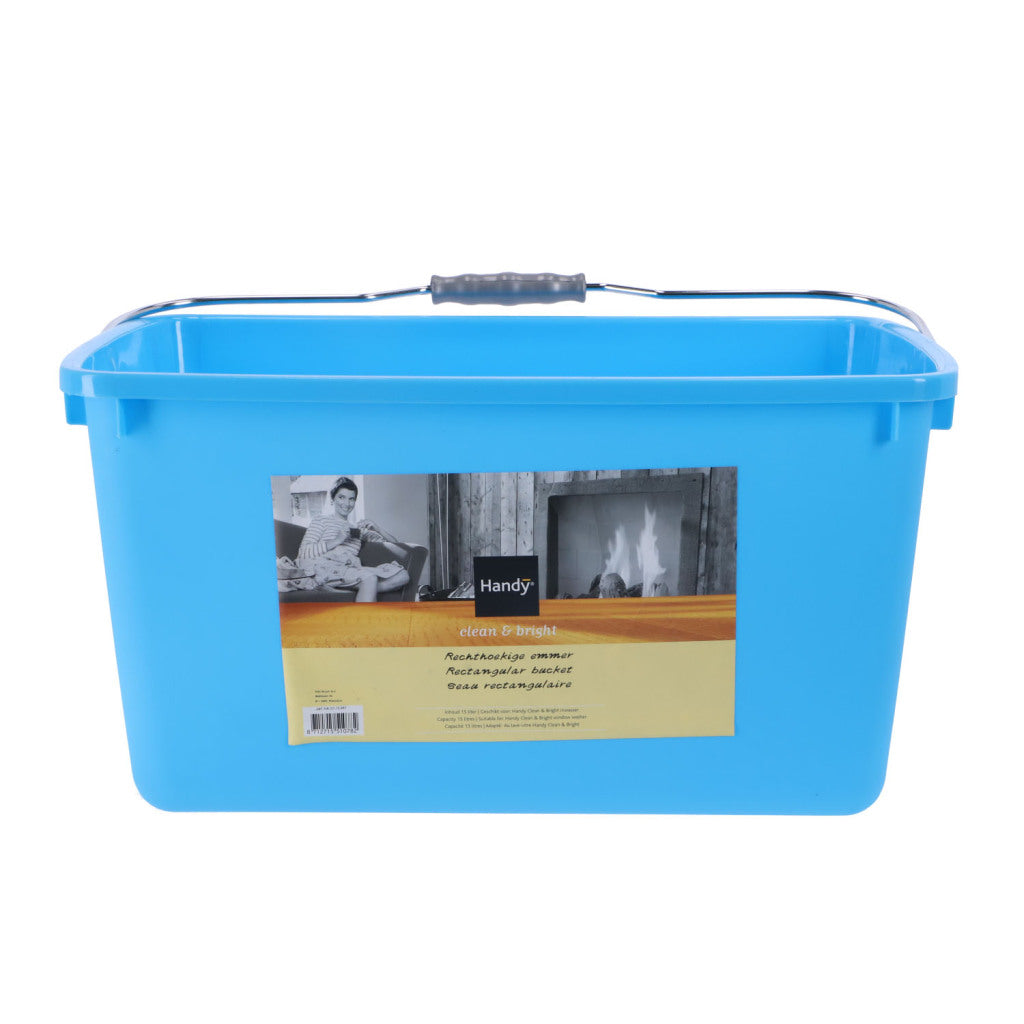 Handlicher rechteckiger Eimer 15l blau