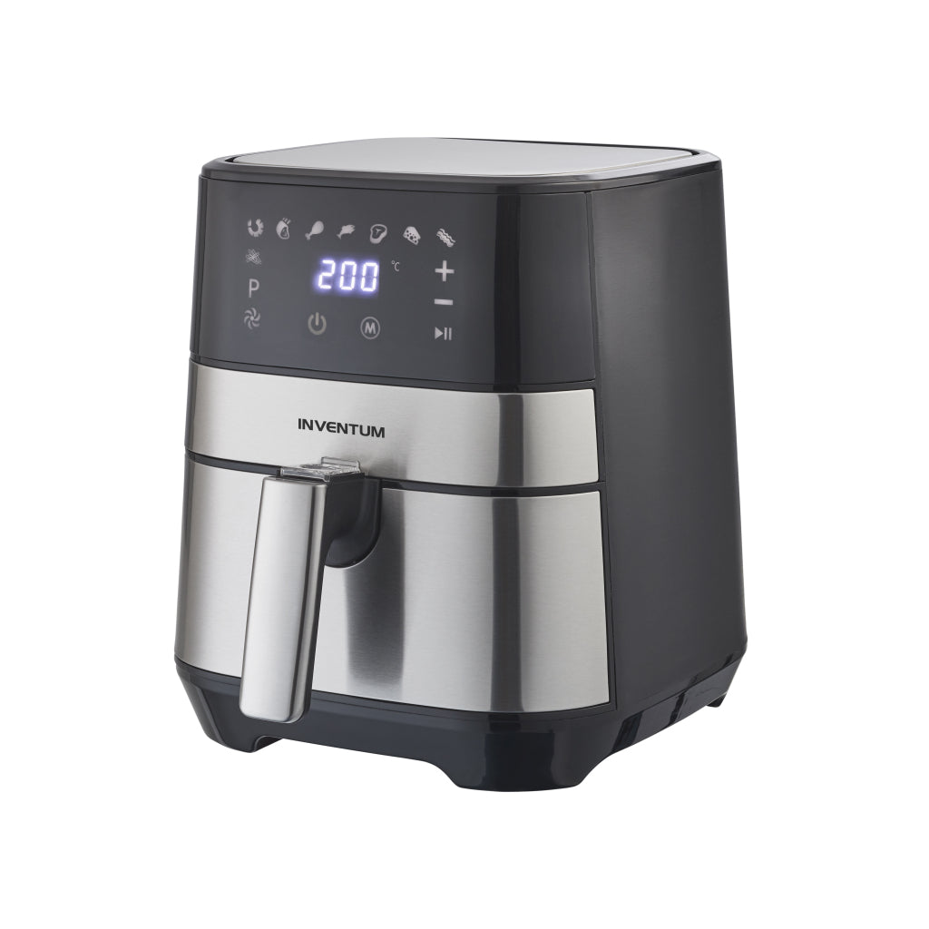Inventum GF350HLD Heißluftfritteuse 3,5 l 1500 W aus schwarzem Edelstahl