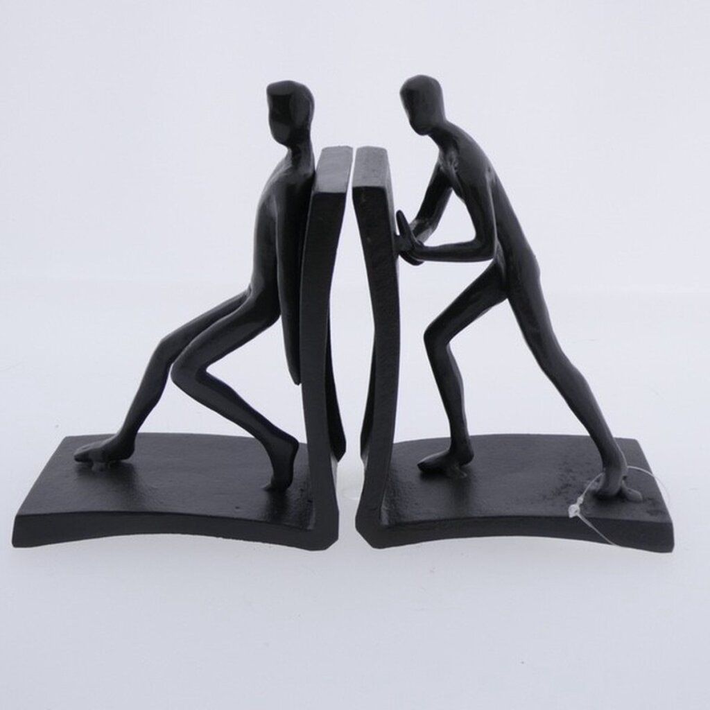 Gifts Amsterdam Buchstützen-Skulptur Push, schwarzes Metall, 23 x 7 x 15,5 cm