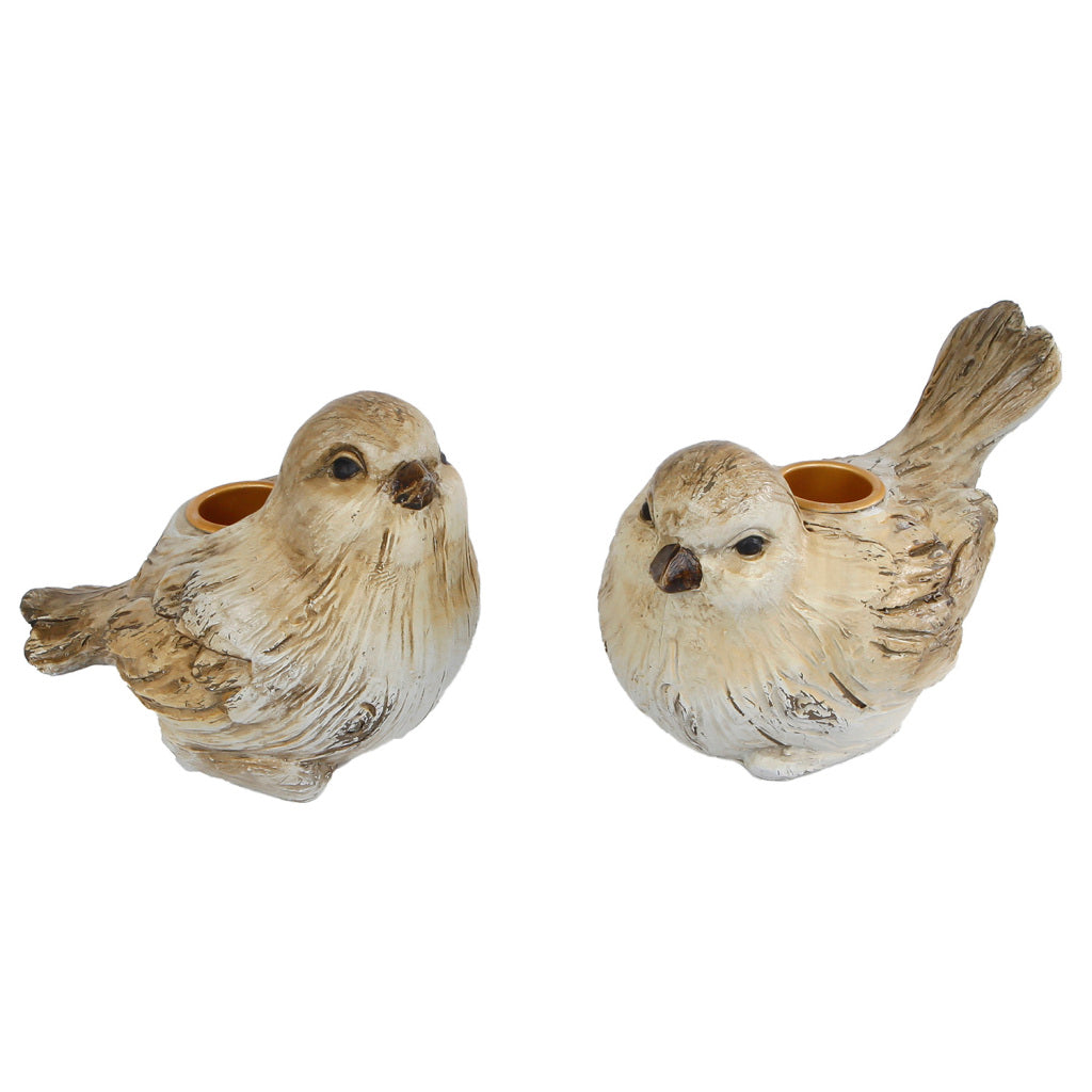 Andere Marken Kerzenständer Vogel Jack Cr egrave;me braun Polystone 13,5 x 9 x 10,2 cm