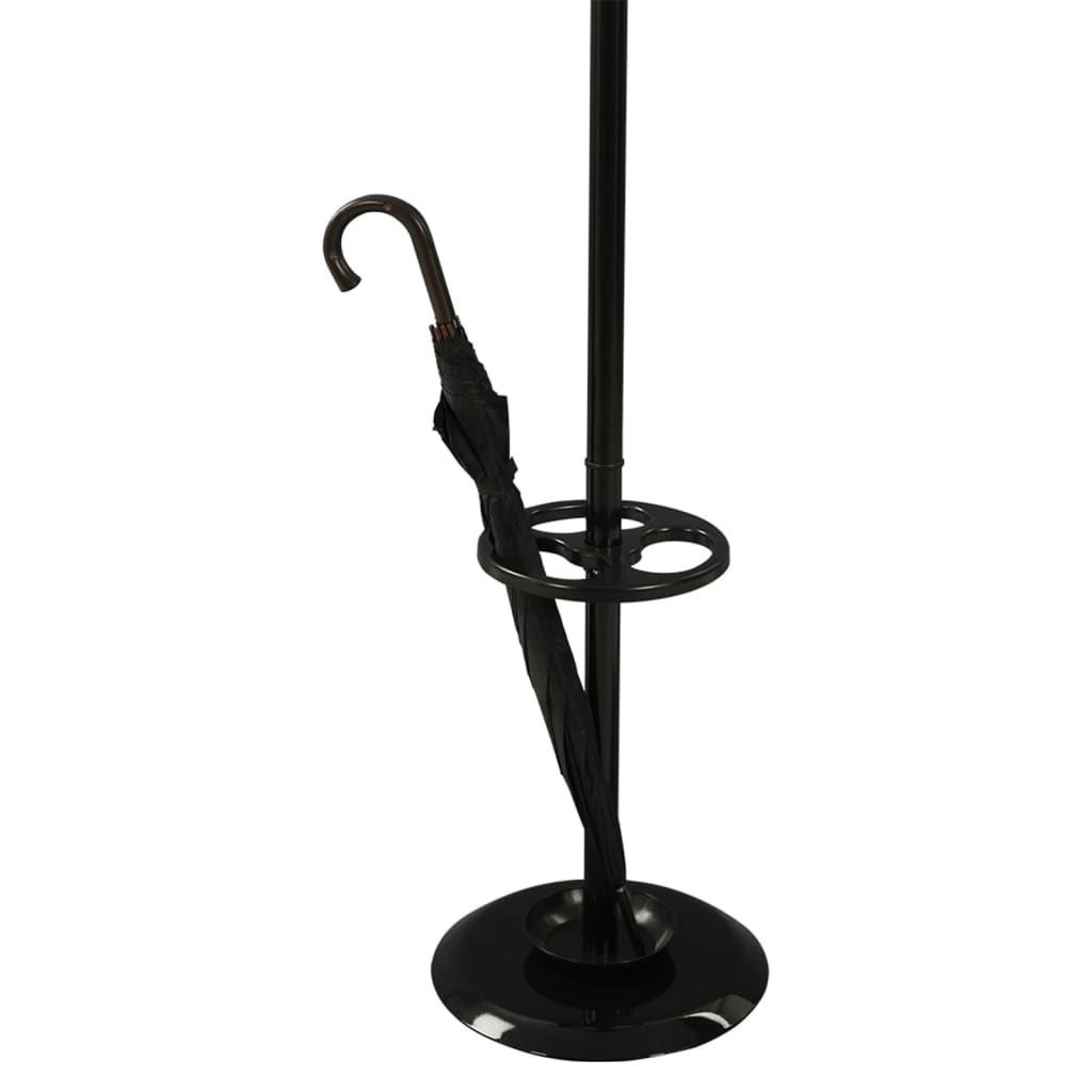 V-Teil V-Teil Garderobe stehend mit 8 Haken Porzellan 178 cm schwarz