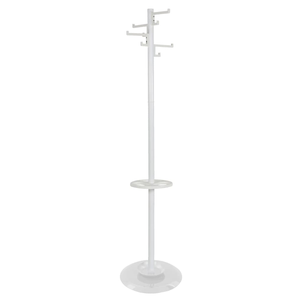 V-Teil-Garderobe stehend mit 8 Haken Porzellan 178 cm weiß