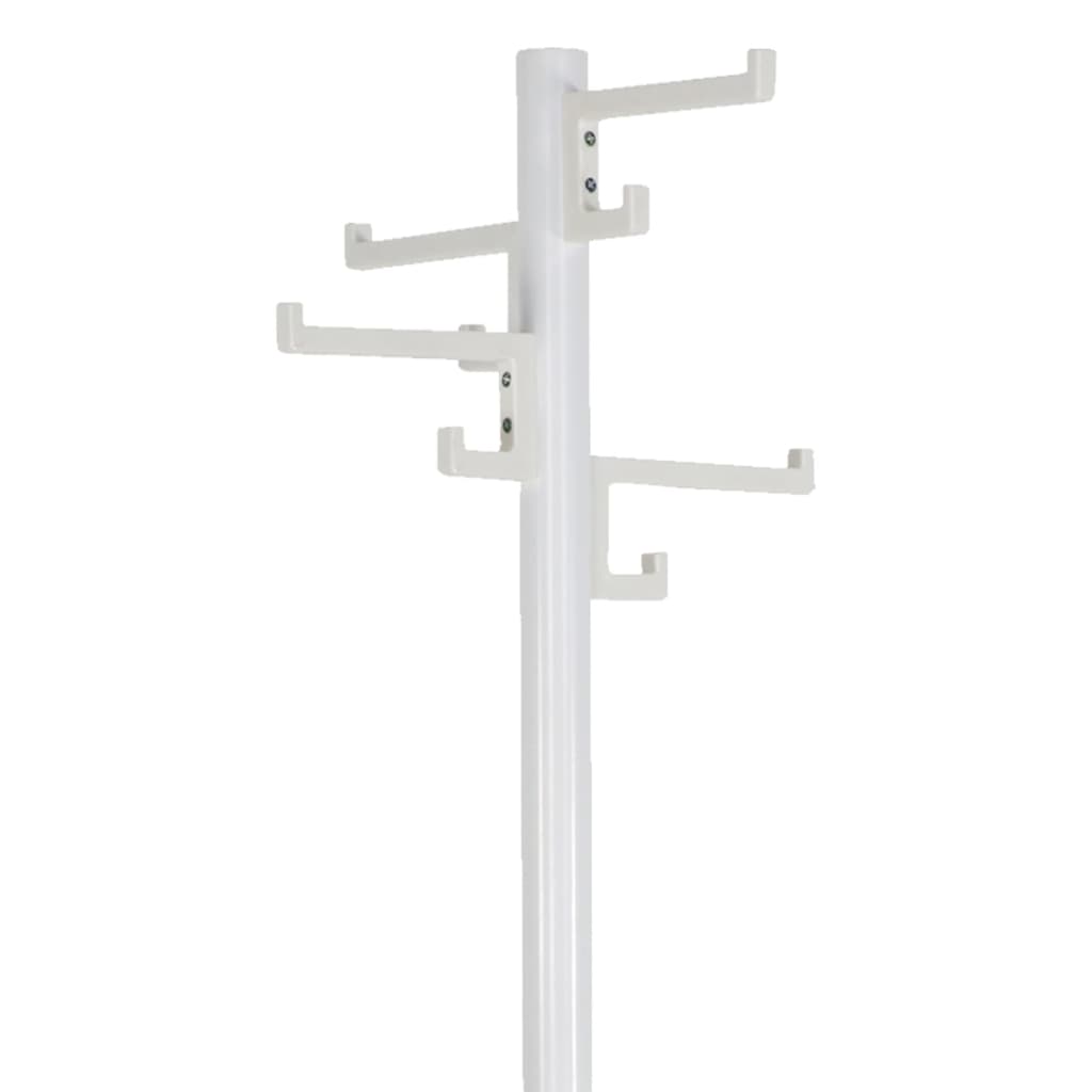 V-Teil-Garderobe stehend mit 8 Haken Porzellan 178 cm weiß