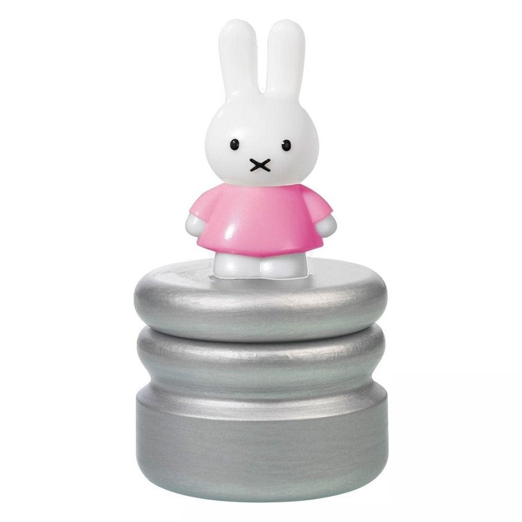 Miffy Milchzahndose aus Holz, rosa und silberfarben