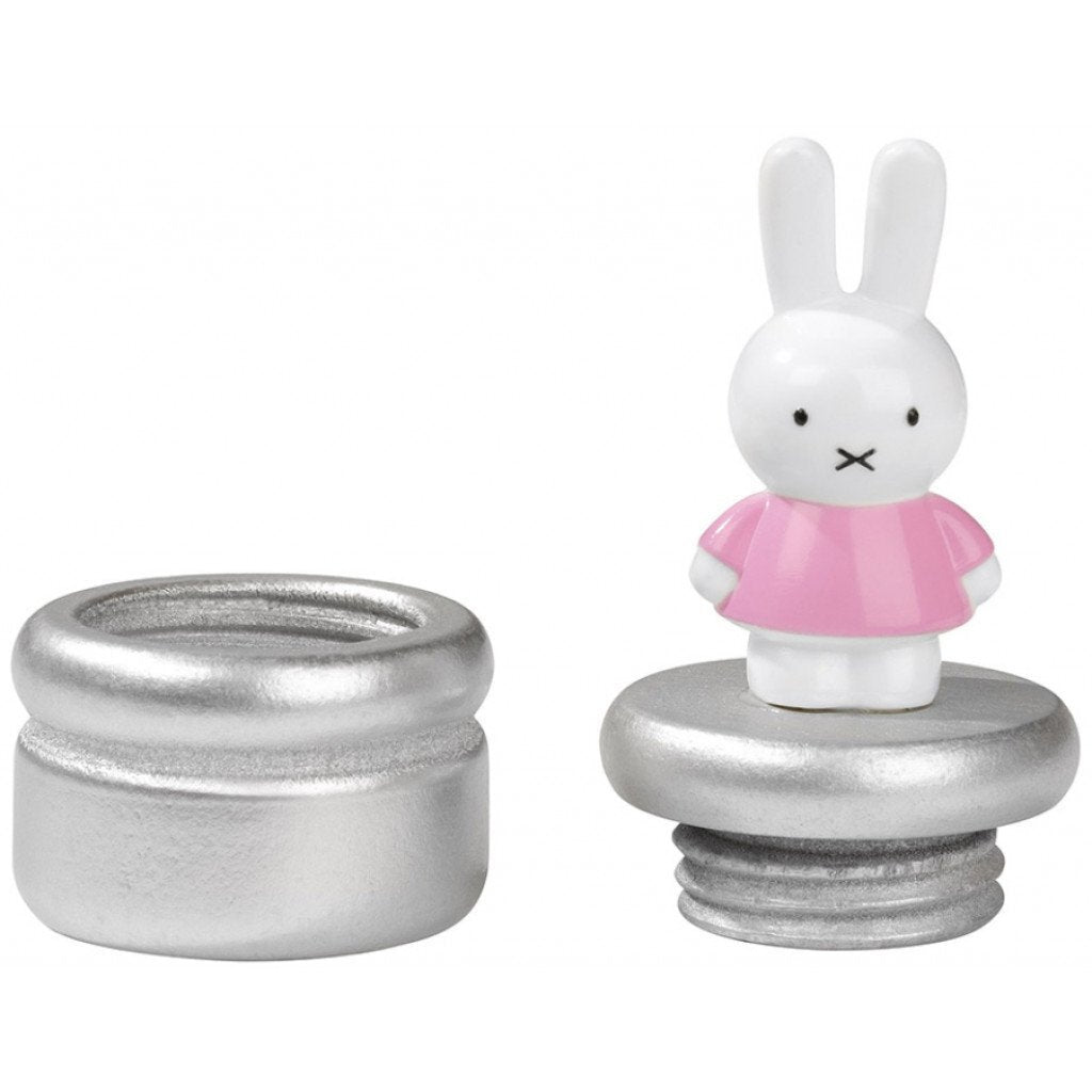 Miffy Milchzahndose aus Holz, rosa und silberfarben