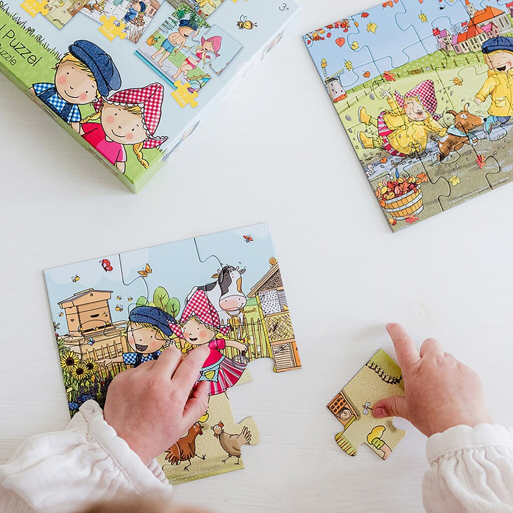 Bambolino Fien und Teun 4in1 Puzzle 4-16 Teile