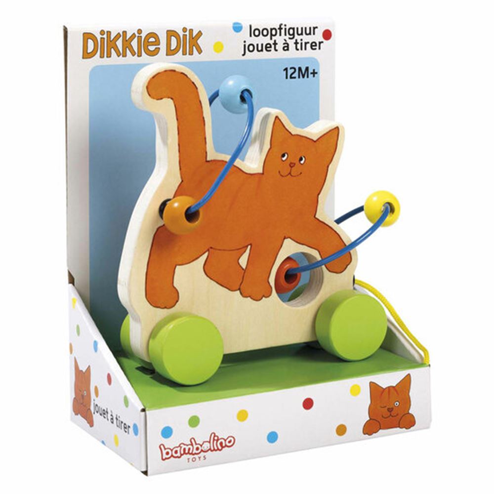 Bambolino Toys Dikkie Dik Zugfigur aus Holz mit Motorikspirale