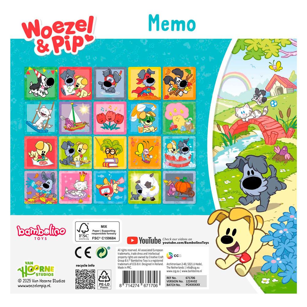 Bambolino Toys Woezel Pip Spiel Memo | 2 Stk