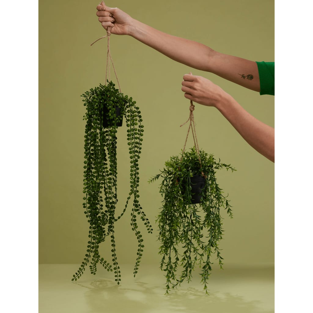 Smaragdkunstpflanze hängt in Topf Ficus pumila 60 cm