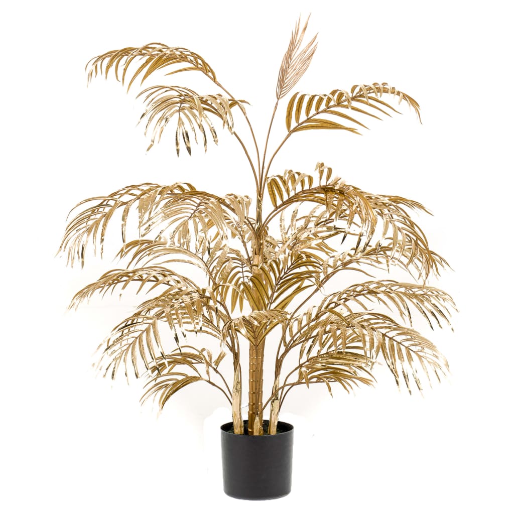Smaragdkunstpflanze Areca Palm Tree 105 cm Gold gefärbt